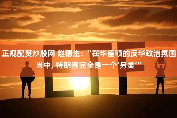 正规配资炒股网 赵穗生: “在华盛顿的反华政治氛围当中, 特朗普完全是一个‘另类’”
