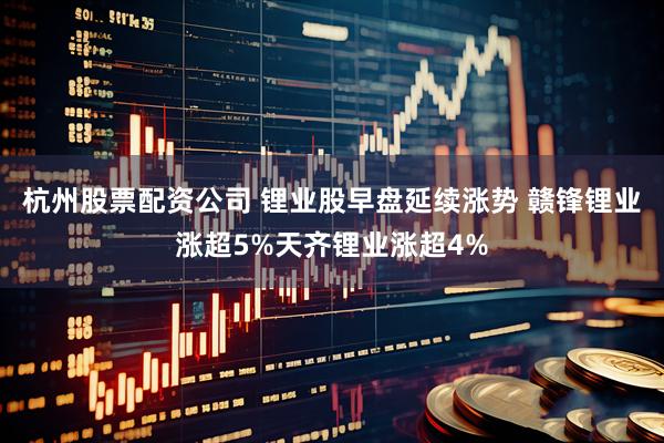 杭州股票配资公司 锂业股早盘延续涨势 赣锋锂业涨超5%天齐锂业涨超4%