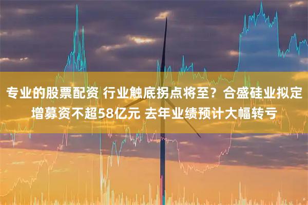 专业的股票配资 行业触底拐点将至？合盛硅业拟定增募资不超58亿元 去年业绩预计大幅转亏